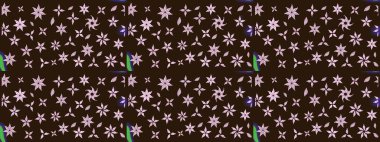 Küçük çiçekte güzel bir desen. Moda baskıları için zarif bir şablon. Çiçekli bahar çiçekleri. Küçük renkli çiçekler. Motley illüstrasyonu.