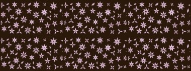 Kahverengi renkte çiçekli çiçek deseni. Suluboya tarzında kahverengi renkte çiçekler.