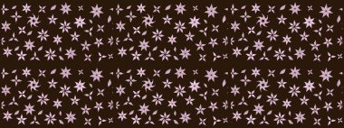 Kabile sanatı boho baskısı, klasik çiçek arkaplanı. Arkaplan dokusu, duvar kağıdı, kahverengi renkli çiçek teması. Soyut etnik raster çizim kalıbı.