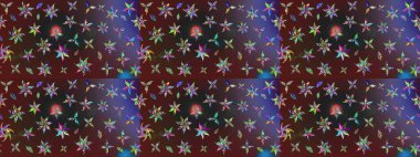 Mor renkli etnik çiçekli zarif eskiz deseni. Asya Tekstil 'inde Raster Çiçek İllüstrasyonu.