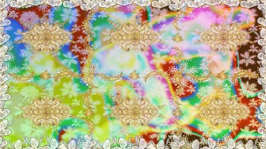 Tarafsız renklerde altın element. Doku arka planında altın duvar kâğıdı. Damask kusursuz yinelenen arkaplan. Barok tarzında altın çiçekli süs..