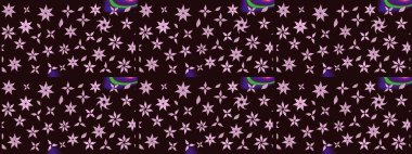 Kahverengi renklerde. Raster illüstrasyonu. Çiçek buketleriyle klasik tarzda eskiz deseni.