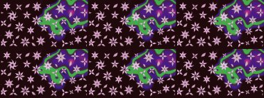 Raster çiçek desenli çiçek deseni, yapraklar, dekoratif elementler, sıçrama, lekeler, el çizimi kontur çizgileri ve Doodle çizim stili, grafik raster çizim çizimi.