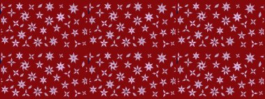 Raster illüstrasyonu. Kumaş, tekstil, duvar kağıdı baskısı için. Renkli desenli eskiz deseni, kırmızı çiçekler ve dekoratif elementlerle. Eskiz geçmişi. Antika retro tarzı.