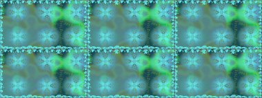 Mavi renklerde. Raster illüstrasyonu. 3D çiçekler, pürüzsüz.