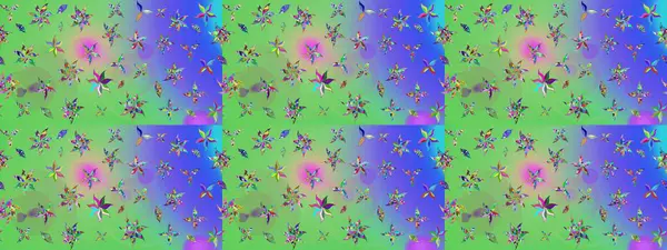 Yeşil renkler üzerine çiçek desenli çizimler, el yapımı papatyalar, papatyalar. Tekrarlayan çiçek arkaplanı, zarif yeşil çiçek duvar kağıdı.