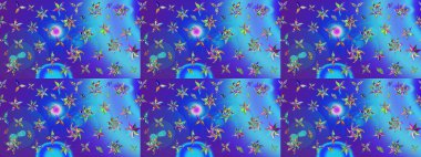 Nazik, narin çiçek arkaplanı. Mavi renkli çiçekler. Raster çiçek desenli ve çiçekli..