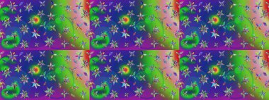 Raster illüstrasyonu. Ultraviyole kumaş deseni. Çizim kalıbı. Organik motif arkaplanı.