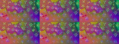 Raster illüstrasyonundaki çiçek desenli çizim. Renkli Bahar Teması eskiz kalıbı. Güzel kumaş deseni. Düz Çiçek Elementleri Tasarımı.