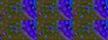 Çiçekli karalama şeklinde Raster çiçek deseni. Yeşil renkli çiçekler. Nazikçe, güzel çiçek arkaplanı..