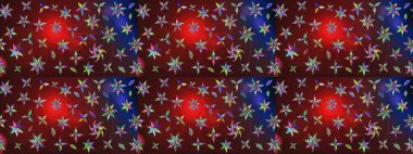 Parlak renkli çiçekleri ve kahverengi renkli yaprakları olan harika bir çiçek deseni. Modern çiçek arkaplanı. Halk tarzı. Moda baskıları için zarif bir şablon.