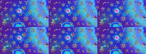 Nazik, narin çiçek arkaplanı. Mavi renkli çiçekler. Raster çiçek desenli ve çiçekli..