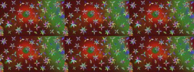 Güzel kumaş deseni. Raster illüstrasyonu. Kahverengi renklerde. Raster illüstrasyonunda çiçek deseni çizimi.