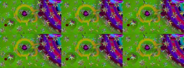 Yeşil renkli çiçekler. El çizimi çiçekli soyut çizim kalıbı. Raster illüstrasyonu.