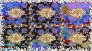 Kahverengi renklerde altın tekrarlayan elementlerle soyut arkaplan. Kusursuz oryantal klasik altın desen.