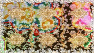 Duvar kâğıdı barok, İspanyol kumaşı. Kusursuz çiçek deseni. Tarafsız renklerde grafiksel modern kusursuz desen. Kusursuz raster arkaplanı.