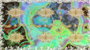 Raster oryantal süs. Tarafsız renklerde, altın elementlerle kusursuz desen. Kusursuz altın desen.