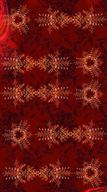 Kar tanesi kırmızı, siyah ve kahverengi renklerde izole edilmiş. Raster illüstrasyonu. Kar Tanesi Simgesi. Raster illüstrasyonu.