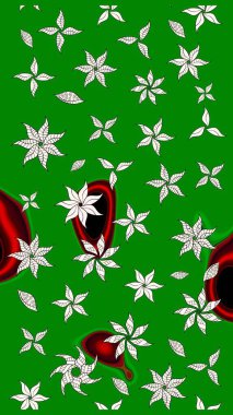 Düz Çiçek Elementleri Tasarımı. Renkli Bahar Teması eskiz kalıbı. Raster..