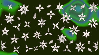 Gri renkli etnik çiçekli zarif eskiz deseni. Asya Tekstil 'inde Raster Çiçek İllüstrasyonu.