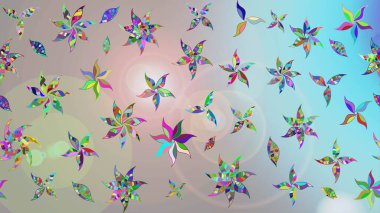 Miles Fleur, süslü püslü bir süs. Kumaş, tekstil, duvar kağıdı baskısı için. Eski usul. Raster illüstrasyonu. Eskiz geçmişi. Tomurcukları papatya çiçekleri olan sevimli bir çiçek deseni..