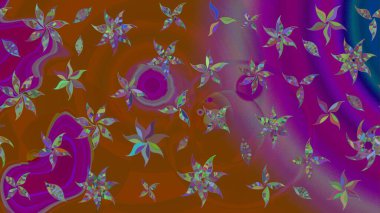 Nazikçe, güzel çiçek arkaplanı. Kahverengi renkli çiçekler. Raster çiçek desenli ve çiçekli..