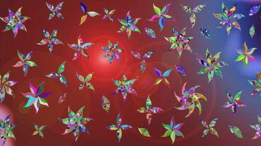 Kumaş, tekstil, duvar kağıdı baskısı için. Raster. Tomurcukları çiçek olan sevimli bir çiçek deseni. Raster illüstrasyonu. Eskiz geçmişi. Antika retro tarzı.