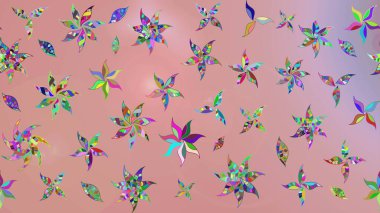 Raster illüstrasyonundaki çiçek desenli çizim. Suluboya tarzında nötr renkler üzerine çiçekler.