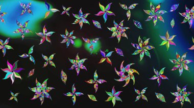 Raster illüstrasyonu. Düz Çiçek Elementleri Tasarımı. Zentangle soyut çiçekleri. Güzel kumaş deseni. Karalama çiçeği. Renkli Bahar Teması çizim şablonu.