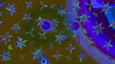 Moda baskıları için zarif bir şablon. Küçük çiçekte güzel bir desen. Robot resim. Küçük renkli çiçekler. Çiçekli bahar çiçekleri. Motley illüstrasyonu.