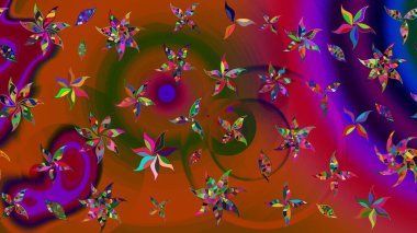 Sanat, çiçeklere ilham verir ve arka plan bırakır. Raster deseni. Kahverengi el çizimi. Karalama çiçekleri çizim deseni.