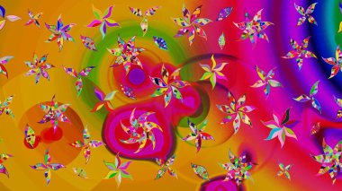 Kumaş, tekstil, duvar kağıdı baskısı için. Eskiz geçmişi. Raster illüstrasyonu. Eski usul. Raster. Tomurcukları çiçekli sevimli çiçek deseni..