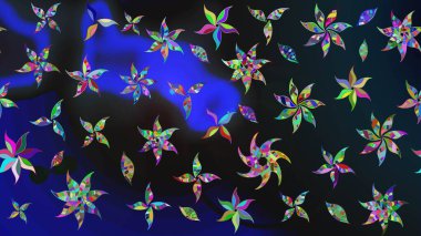 Modaya uygun kumaş deseni. Sevimli çiçek raster deseni. Renkli Yaz Temalı eskiz kalıbı. Düz Çiçek Elementleri Tasarımı.