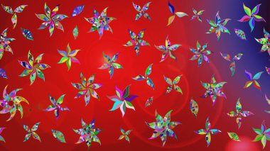 Renkli kırmızı çizim kalıbı. Kırmızı renkte çiçekler. Elle çizilmiş sonbahar çiçeği deseni. Doodle tarzı. Tekstil ve kapak tasarımı için mükemmel.