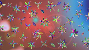 Raster illüstrasyonu. Kahverengi renklerde bahar çiçekleri. Yaprak ve çiçeklerin suluboya resmi, kahverengi renklerdeki çizim deseni.