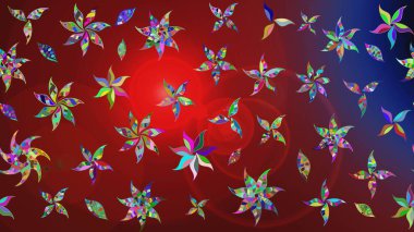 Eskiz arkaplan modeli. Raster hisseleri. Kırmızıda çiçekler. Suluboya, elle çizilmiş.