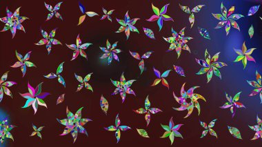 Düz Çiçek Elementleri Tasarımı. Taslak desenli, modaya uygun kumaş deseni. Şirin çiçek elementleri. Raster illüstrasyonu. Renkli Bahar Teması çizim şablonu.