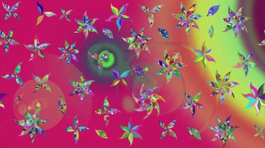 Modern çiçek arkaplanı. Halk tarzı. Parlak renkli çiçekleri ve morumsu yaprakları olan harika bir çiçek deseni. Moda baskıları için zarif bir şablon.