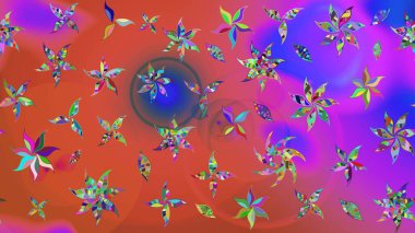 Renkli Bahar Teması eskiz kalıbı. Düz Çiçek Elementleri Tasarımı. Şirin çiçek elementleri. Taslak desenli, modaya uygun kumaş deseni. Raster illüstrasyonu.