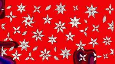 Raster illüstrasyonu. Çiçekli, yapraklı, çiçek desenli eskiz. El çizimi.