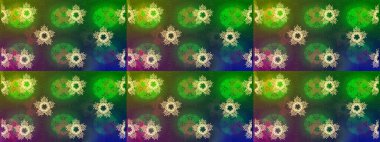 Kar tanesi süsleme deseni. Kar taneleri arka planda. Renkli arka planda izole edilmiş kar tanelerinin düz tasarımı. Kar taneleri deseni. Raster illüstrasyonu.