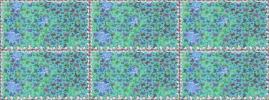 Renkli romantik kelebekler kusursuz desenli arka plan. Elle çizilmiş kelebeklerle. Dekoratif Raster çizimi. Mavi ve yeşil renkler üzerine soyut arkaplan.