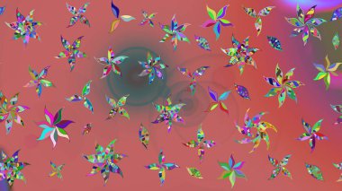 Anti-stres için soyut örnek sayfası. Raster illüstrasyonu. Pembe renklerde.