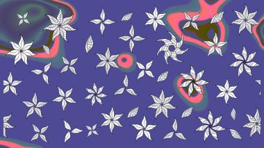 Çiçekli güzel suluboya desen. Raster illüstrasyonu. Menekşe renklerinde.