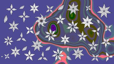 Küçük çiçekteki sevimli çiçek deseni. Güzel karalamalı çiçek desenli çizim. Güzel kumaş deseni. Raster illüstrasyonu.