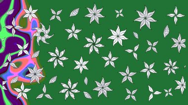 Çiçekli eskiz arkaplanı. Çocuk stili. Renkli Bahar Teması eskiz kalıbı. Düz Çiçek Elementleri Tasarımı.