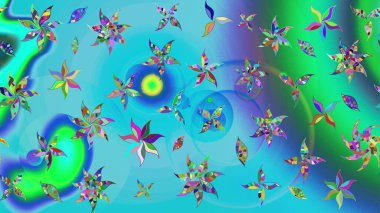 Suluboya çizim kalıbı. Çiçek izi. Suluboya tarzında mavi renkte çiçekler.