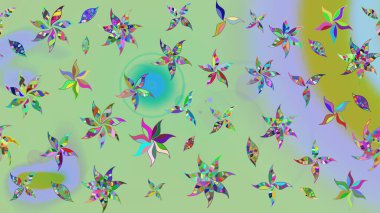 Çiçekli çiçek deseni, suluboya. Raster deseni. Süslü kumaş deseni.