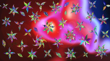 Küçük çiçekteki sevimli çiçek deseni. Kahverengi renkli çiçekler. Raster illüstrasyonu.