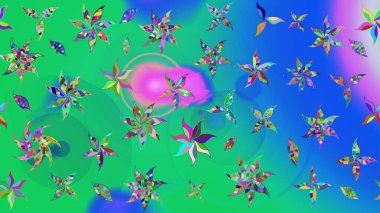 Çiçekli eskiz deseni. Suluboya çizimi. El çizimi. Yeşil renkte çiçekler.